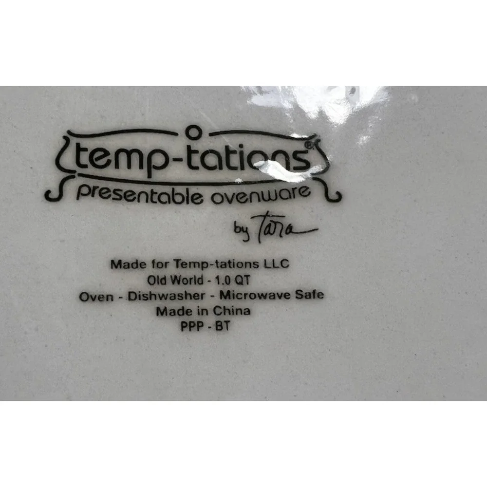 Temp-tations‎ Ovenware Old World Green 1.5 & 1 Quart Casserole Dishes Lot of 2